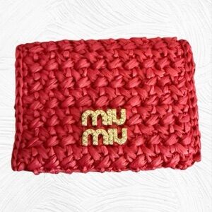 Miu Miu Pink Crochet Card Holder